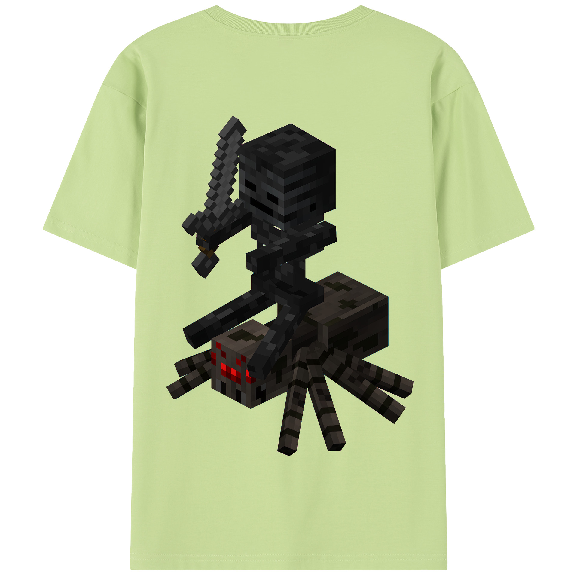 （画像用） マインクラフト ブロックの世界 Minecraft MC Block world 綿100％半袖Tシャツ（背面プリント）